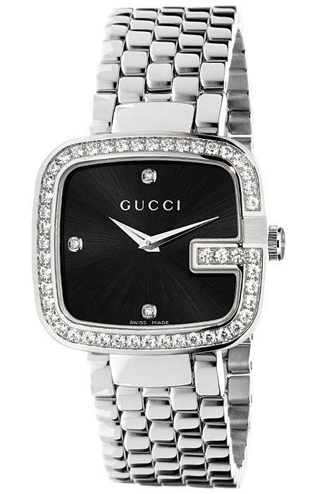 gucci ladies diamond watch|black gucci watch with diamonds.